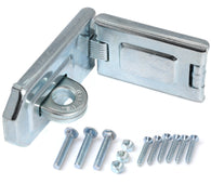 Hardened 150mm Zinc Plated Hinged Hasp & Staple with Fixings - Padlocks & More