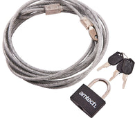 3M Vinyl Coated Braided Steel Cable, 30mm Padlock & 3 Keys T1695 - Padlocks & More
