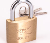 Solid Brass 40mm Keyed Alike Egret Padlock & 3 Keys - Padlocks & More