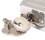Polished Chrome 65mm Steel Security Padlock & 3 Keys - Padlocks & More