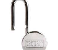 Chrome 65mm Long Shackle Steel Security Padlock & 3 Keys - Padlocks & More