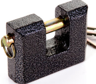 Cast Iron 80mm Shutter Lock with Rotating Shackle & 3 Keys - Padlocks & More