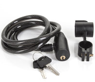 Flexible 1.2M Coiled Steel Cable Lock with Bike Mount & Keys - Padlocks & More