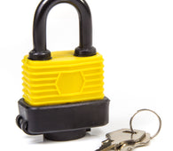 40mm Black & Yellow Weatherproof Jacket Padlock & 2 Keys - Padlocks & More