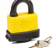 50mm Black & Yellow Weatherproof Jacket Padlock & 2 Keys - Padlocks & More