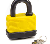 65mm Black & Yellow Weatherproof Jacket Padlock & 2 Keys - Padlocks & More