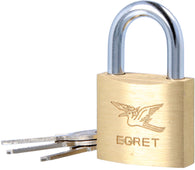 Solid Brass 30mm Egret Travel Padlock & 3 Keys - Padlocks & More