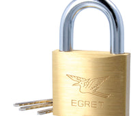 Large Solid Brass 50mm Egret Padlock & 3 Keys - Padlocks & More