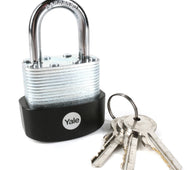 2 Yale High Security Laminated Steel Padlocks & 6 Keys 40mm - Padlocks & More
